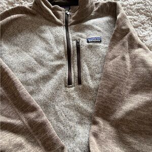 Patagonia Men’s Quarter Zip XXL tan tweed jacket